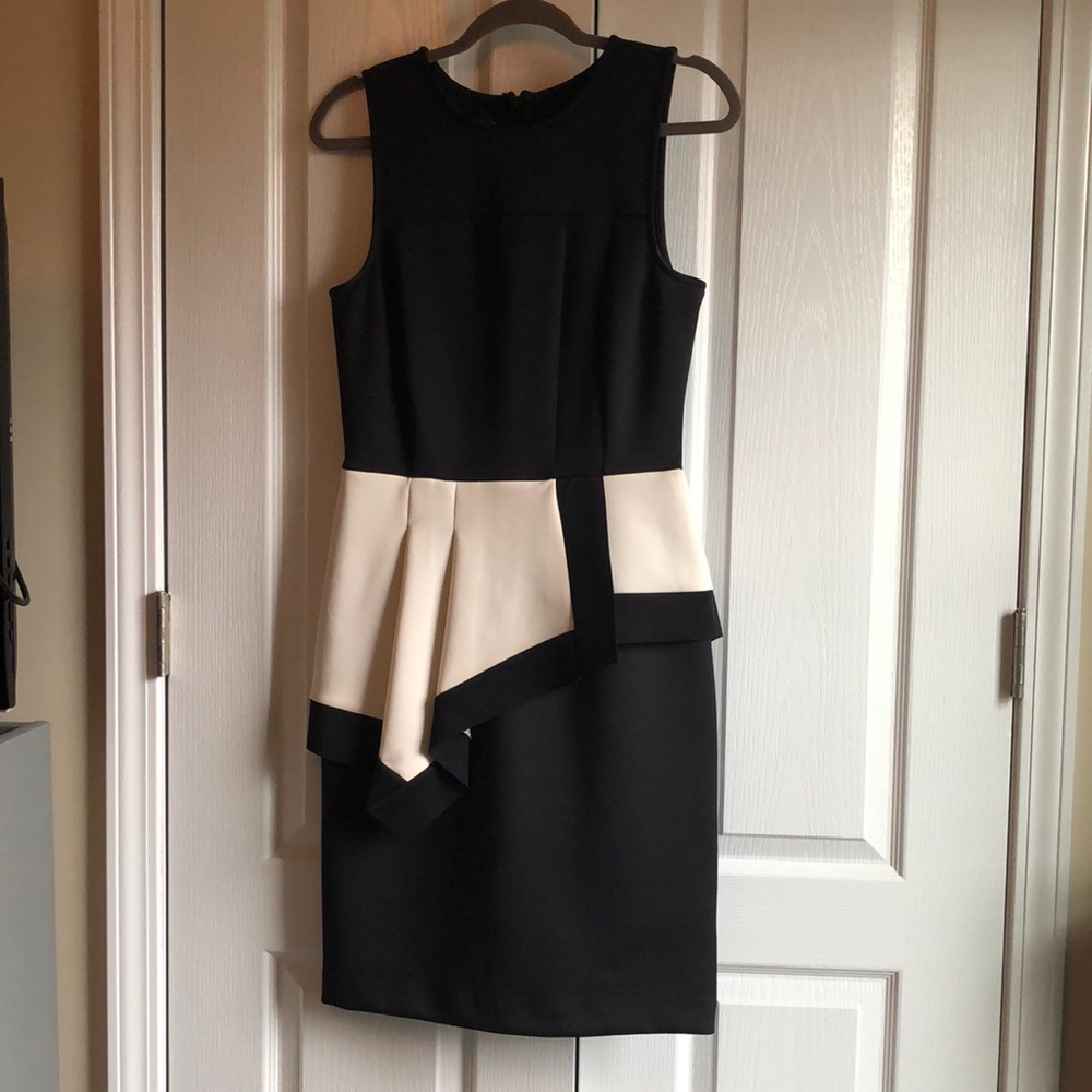 Black and white peplum dress